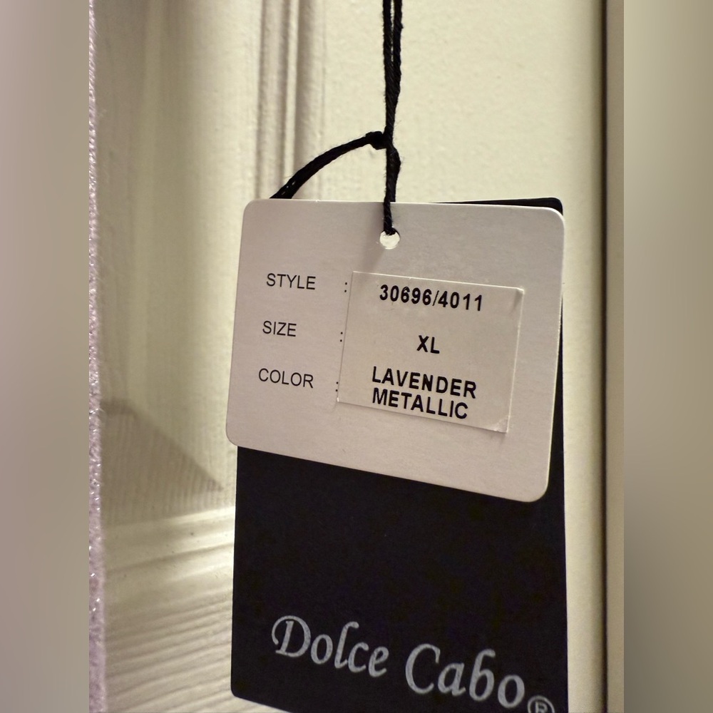 Dolce Cabo - Metallic Knit Mini Dress - Lavender - NWT - XL - Picture 7 of 8